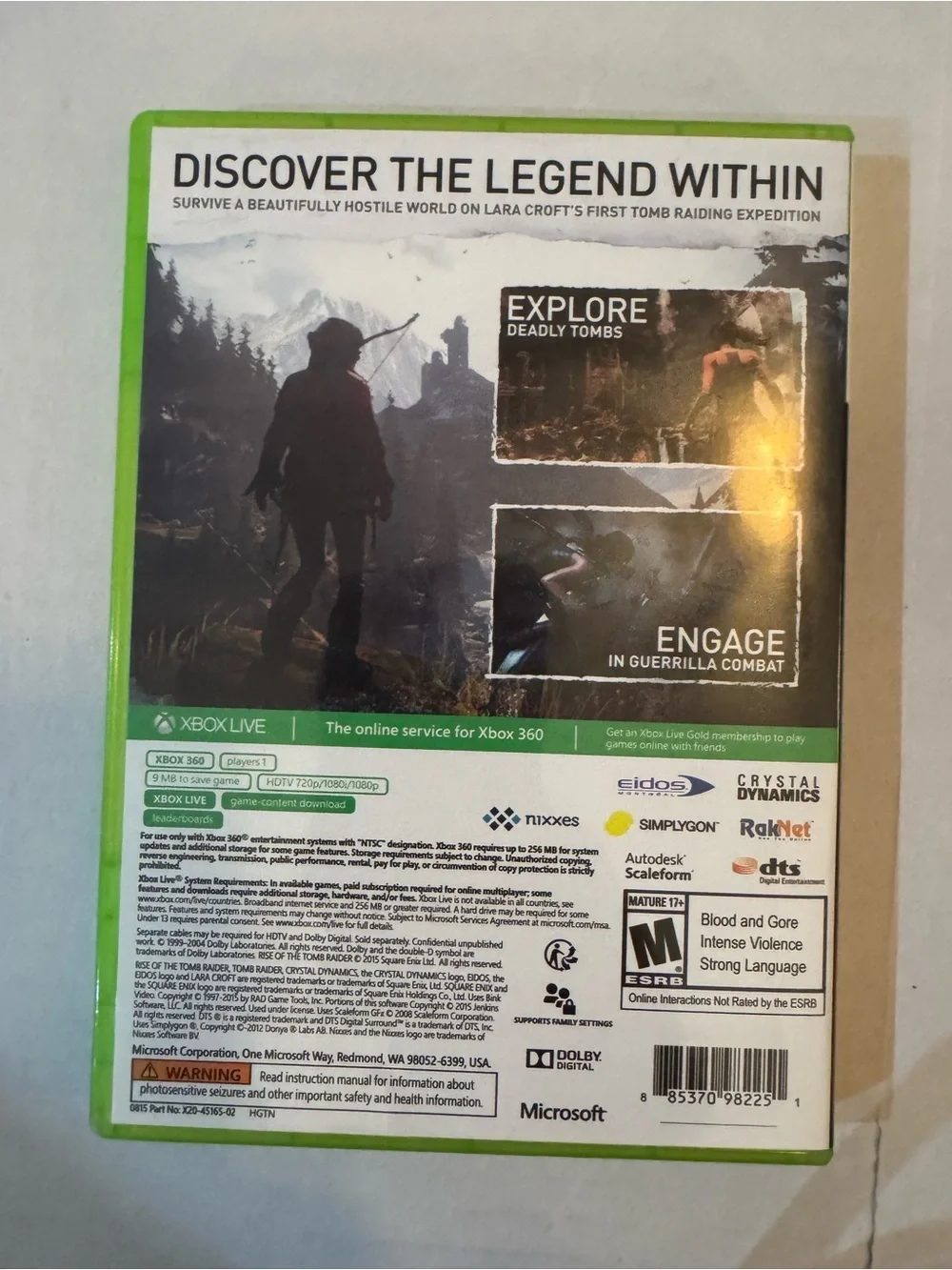 Rise of the Tomb Raider (Microsoft Xbox 360, 2015) Tested
